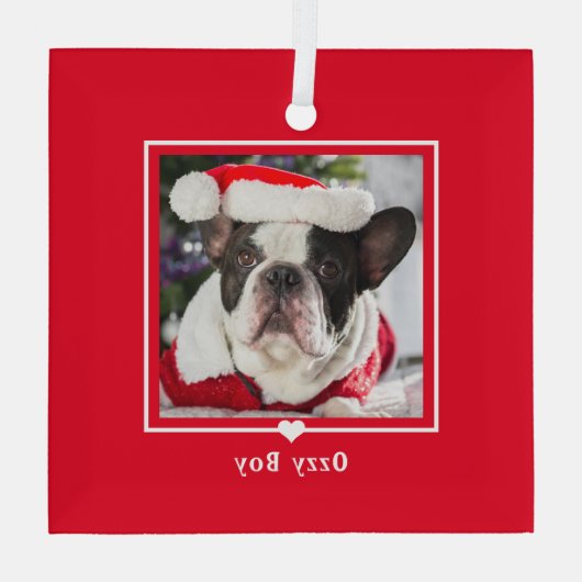 最愛の1つの編集可能カラーカスタムオーナメント ガラスオーナメント (裏面)