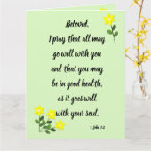 最愛の3ヨハネ1:2グリーティングカードのメッセージ カード (黄色い花)