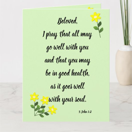 最愛の3ヨハネ1:2グリーティングカードのメッセージ カード (正面)