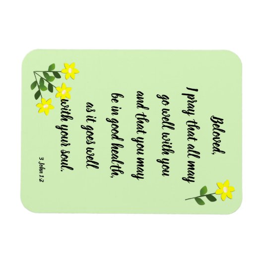 最愛の3ヨハネ1:2フォトマグネットのためのメッセージ マグネット (横)