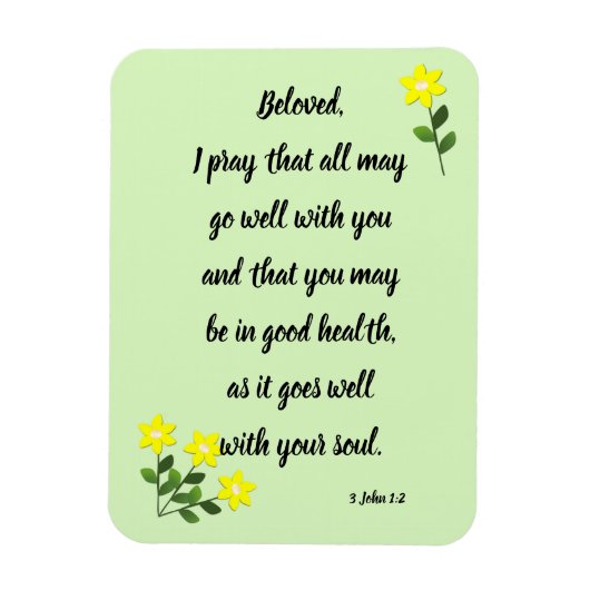 最愛の3ヨハネ1:2フォトマグネットのためのメッセージ マグネット (縦)