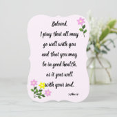 最愛の3ヨハネ1:2フラットグリーティングカードのためのメッセージ カード (スタンド正面)