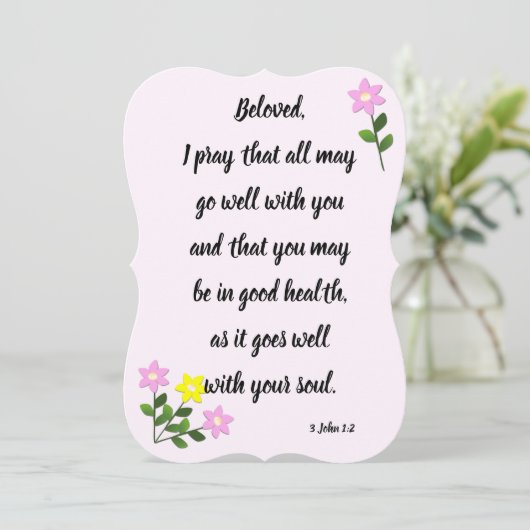 最愛の3ヨハネ1:2フラットグリーティングカードのためのメッセージ カード (スタンド正面)
