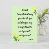 最愛の3ヨハネ1:2フラットグリーティングカードのためのメッセージ カード (スタンド正面)