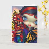 "最愛のDragonling III"の挨拶状 カード (黄色い花)