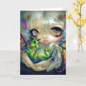 "最愛のDragonling IV"の挨拶状 カード (黄色い花)