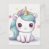 最愛パステルかわいいユニコーン ポストカード (正面)