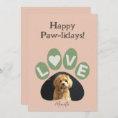 最愛パーソナライズされたのファーベビーポー シーズンカード (正面/裏面)