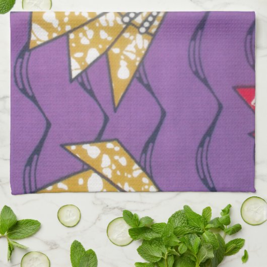 最新のアフリカの波状伝統的ファッションパターンアート キッチンタオル (折り畳み)