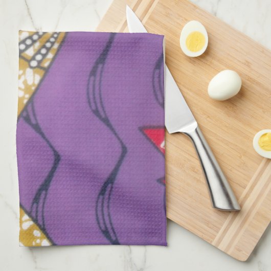 最新のアフリカの波状伝統的ファッションパターンアート キッチンタオル (四つ折り)