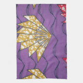 最新のアフリカの波状伝統的ファッションパターンアート キッチンタオル (縦)