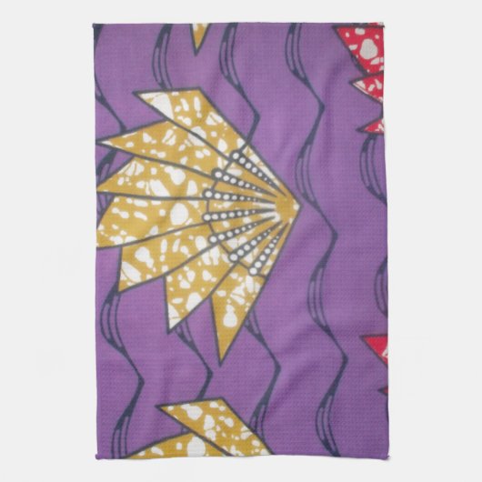 最新のアフリカの波状伝統的ファッションパターンアート キッチンタオル (縦)