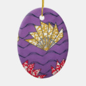 最新のアフリカの波状伝統的ファッションパターンアート セラミックオーナメント (正面)