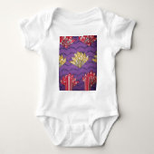 最新のアフリカの波状伝統的ファッションパターンアート ベビーボディスーツ (正面)