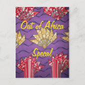 最新のアフリカの波状伝統的ファッションパターンアート ポストカード (正面)