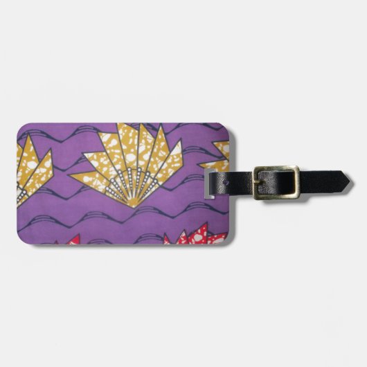 最新のアフリカの波状伝統的ファッションパターンアート ラゲッジタグ (正面横)