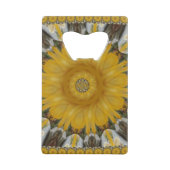 最新のアフリカ伝統的な太陽の花のアートプリント クレジットカード栓抜き (裏面)