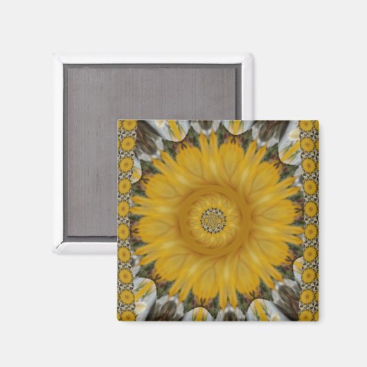 最新のアフリカ伝統的ヒマワリパターン マグネット (正面/裏面)