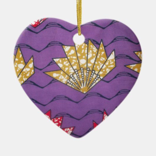 最新のアフリカ ウェイビー トレディショナル ファッション パターン アート セラミックオーナメント (正面)