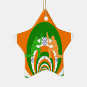 最新のインディアクリケットアイディア セラミックオーナメント (右)