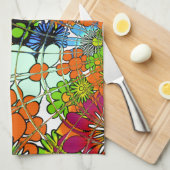 最新のカラフル素晴らしい花の柄デザインアート キッチンタオル (四つ折り)