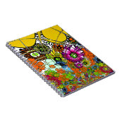 最新のカラフル素晴らしい花の柄デザインアート ノートブック (右側)