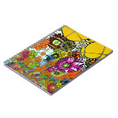 最新のカラフル素晴らしい花の柄デザインアート ノートブック (左側)