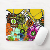 最新のカラフル素晴らしい花の柄デザインアート マウスパッド (マウス)