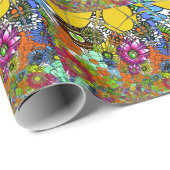 最新のカラフル素晴らしい花の柄デザインアート ラッピングペーパー (ロールコーナー)
