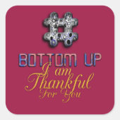 最新のハッシュタグ 3D ボトムアップ方式 感謝してるよ スクエアシール (正面)