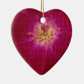 最新のバレンタインデー市松模様にバラ セラミックオーナメント (右)