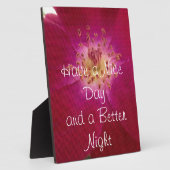 最新のバレンタインデー市松模様にバラ フォトプラーク (側面)