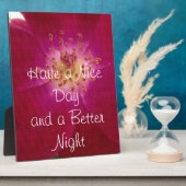 最新のバレンタインデー市松模様にバラ フォトプラーク (側面)