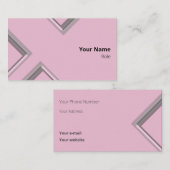 最新のピンク色の三角形 名刺 (正面/裏面)
