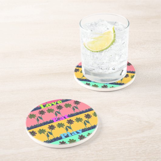 最新のフローラ食べーー愛遊デザイン コースター (側面)