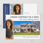 最新のプロフェッショナルな不動産エージェントが新規物件を掲載しました！ 招待状 (正面/裏面)