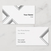最新の白い三角形 名刺 (正面/裏面)
