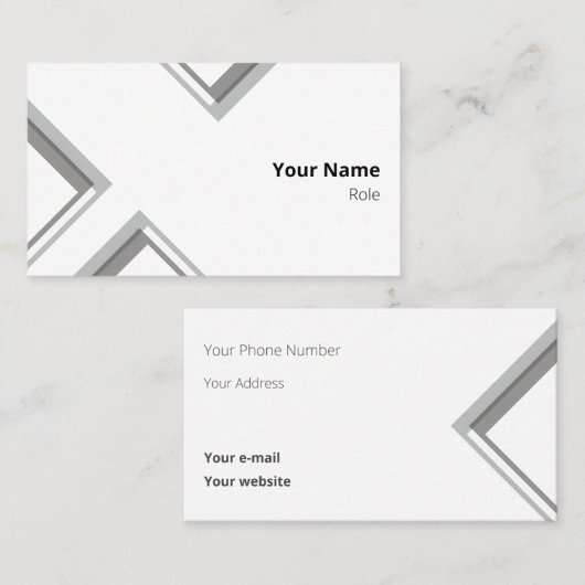 最新の白い三角形 名刺 (正面/裏面)
