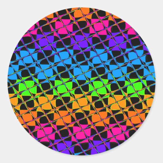 最新の素敵なエッジカラフル幸せな反射デザイン ラウンドシール (正面)