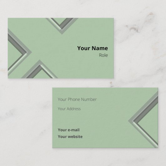 最新の緑の三角形 名刺 (正面/裏面)