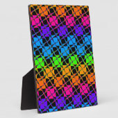 最新の美しいレインボーカラー市松模様にデザイン フォトプラーク (側面)