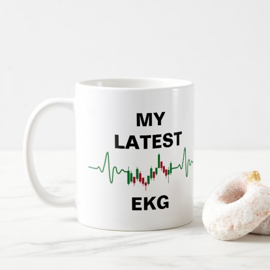 最新のEKG在庫トレーダー コーヒーマグカップ (ドーナツ)