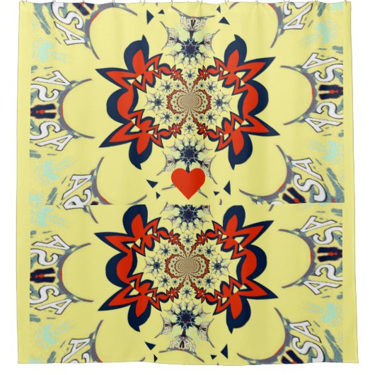 最新アメージングフローラコンチネンタルファッション シャワーカーテン (正面)