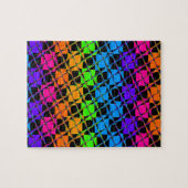 最新エディカラフルー市松模様にラインボーパターン ジグソーパズル (横)