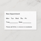 最新カイロプラクターアポイントメント名刺 名刺 (裏面)