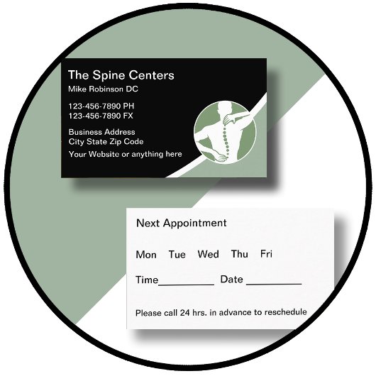 最新カイロプラクターアポイントメント名刺 名刺