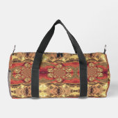 最新ゴールデンレッドアフリカプリントアートデザイン ダッフルバッグ (裏面)