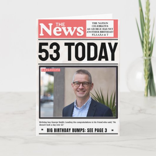 最新ニュース パーソナライズ 名前 写真 誕生日 カード (正面)