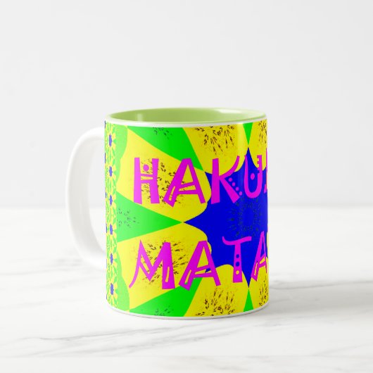 最新ハクナマタタビューティフルアメージングデザインコロ ツートーンマグカップ (正面左)