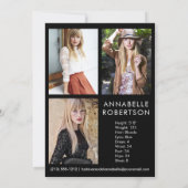 最新ファッション モデル 4 枚 写真 モデル コンパ カード (裏面)